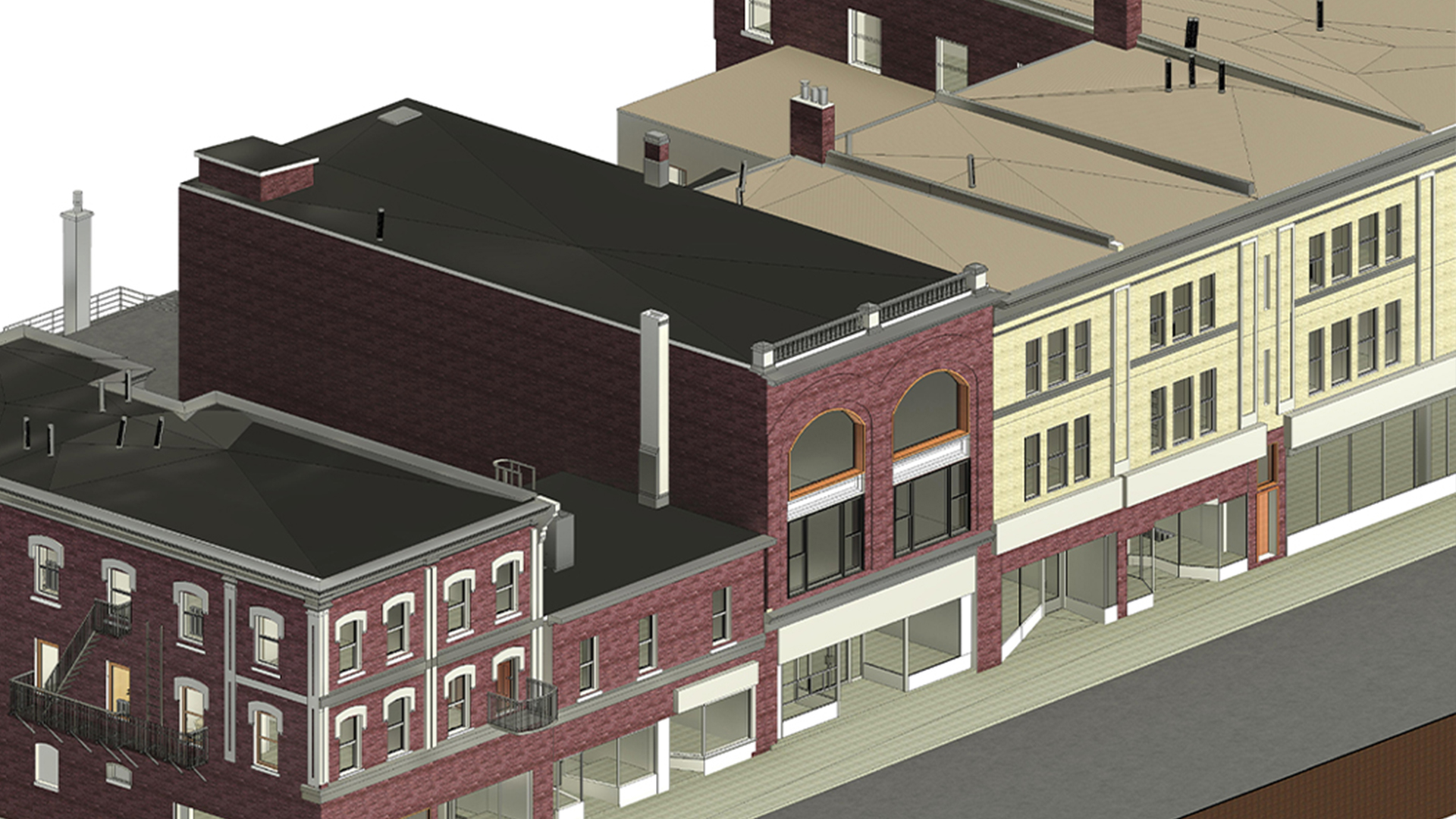As-Built Revit Model From Laser Scanning All building elements were documented with a 3d laser scanner to bring the data into Revit for as-built modeling.